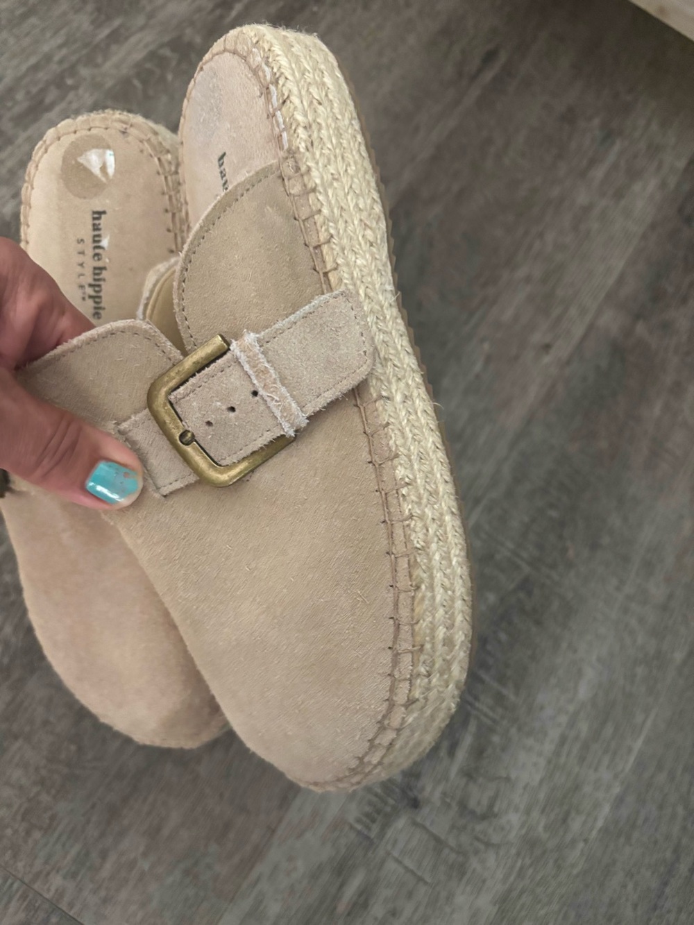 Haute Hippie Genuine Suede Boho clogs Mules Slip on Shoes size 8 - Picture 4 of 11